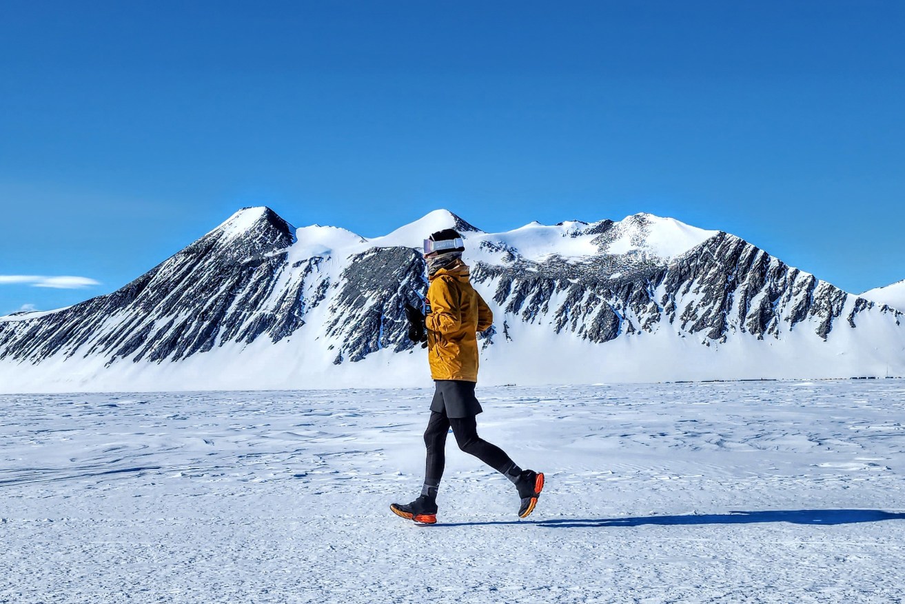 Melbourne woman Donna Urquhart in  Antarctica. 