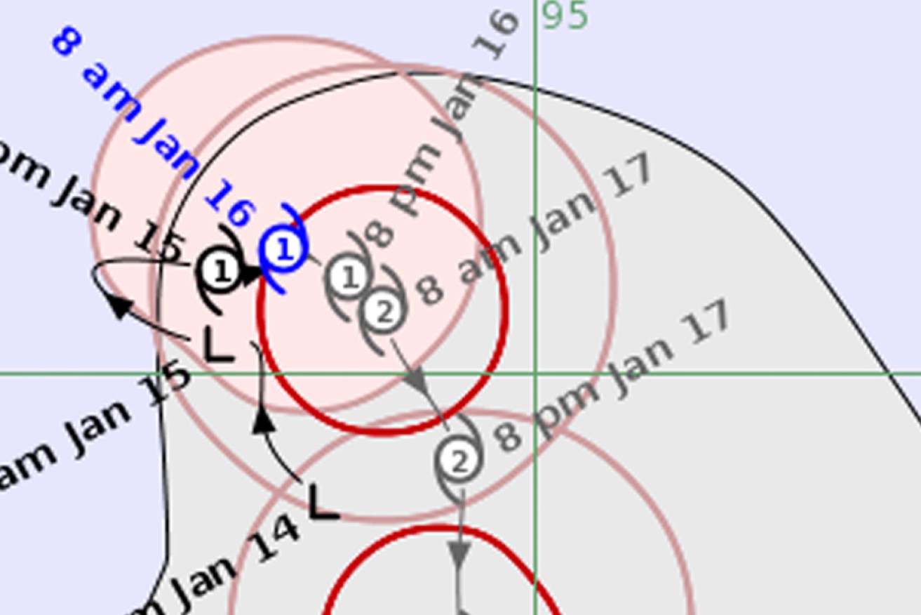 Cyclone Anggrek has formed off the Cocos Islands and is gaining strength as it approaches Australia.
