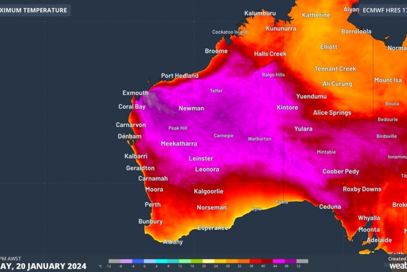 WA's Pilbara region is predicted to be a cauldron of extreme heat in the coming days.