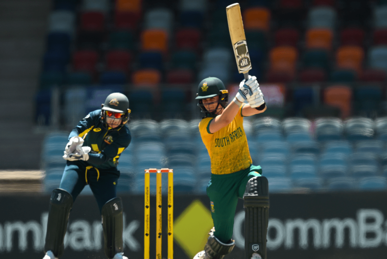 South Africa's Laura Wolvaardt  steadies her team during a crucial moment at Manuka Oval in Canberra.