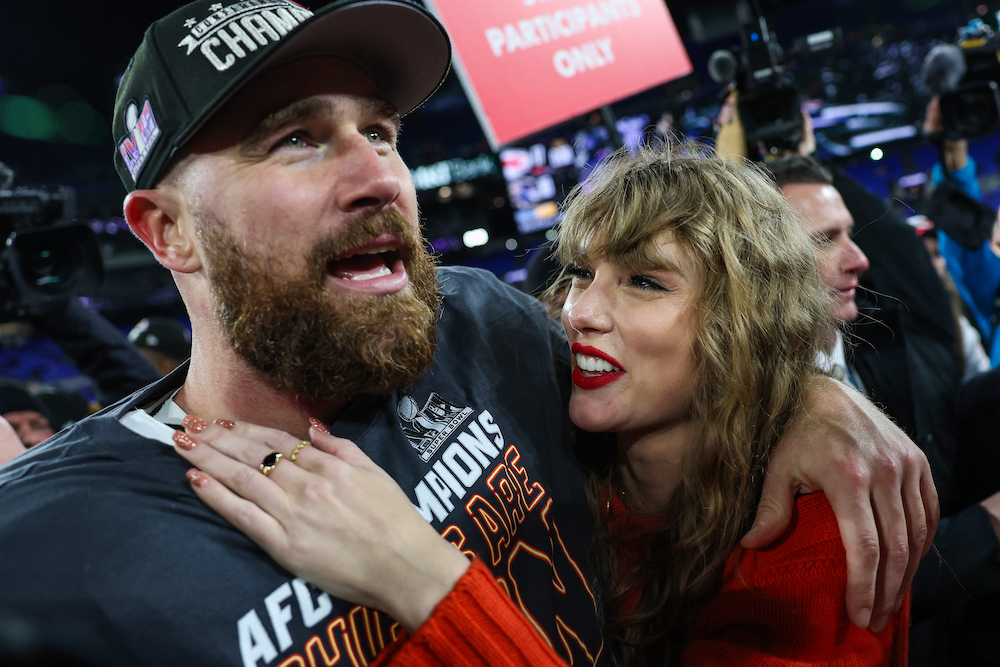 pictured is Taylor Swift and Travis Kelce