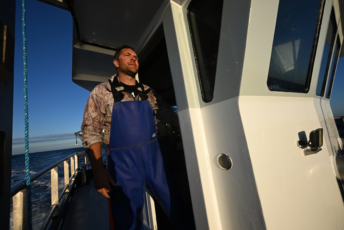 Bass Strait lobsterman Andrew Smith gazes into an uncertain future and wonders if the quest for fossil fuels will end the life he loves. 