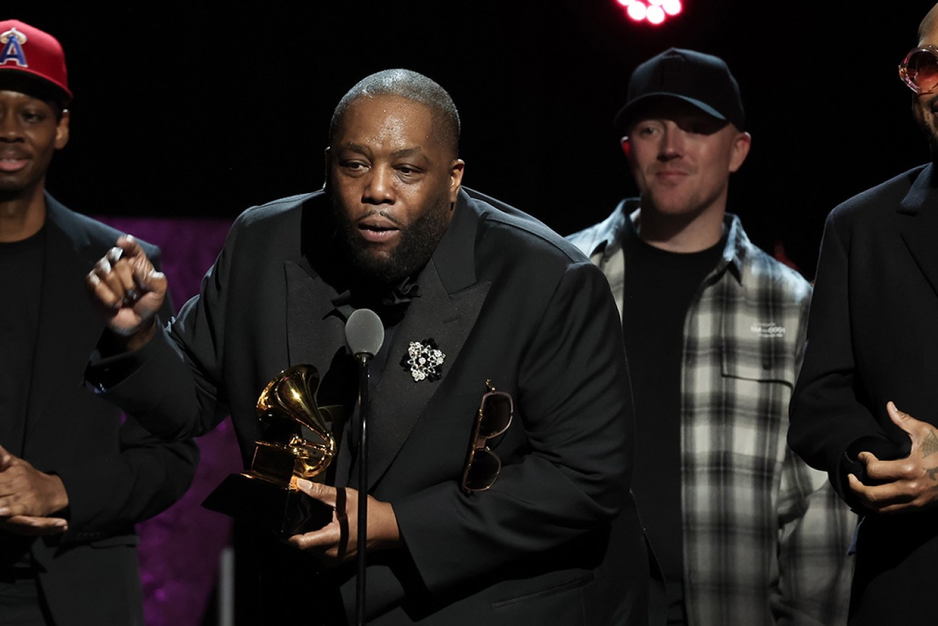Killer Mike accepts the Best Rap Song award at  the Grammys in Los Angeles. 