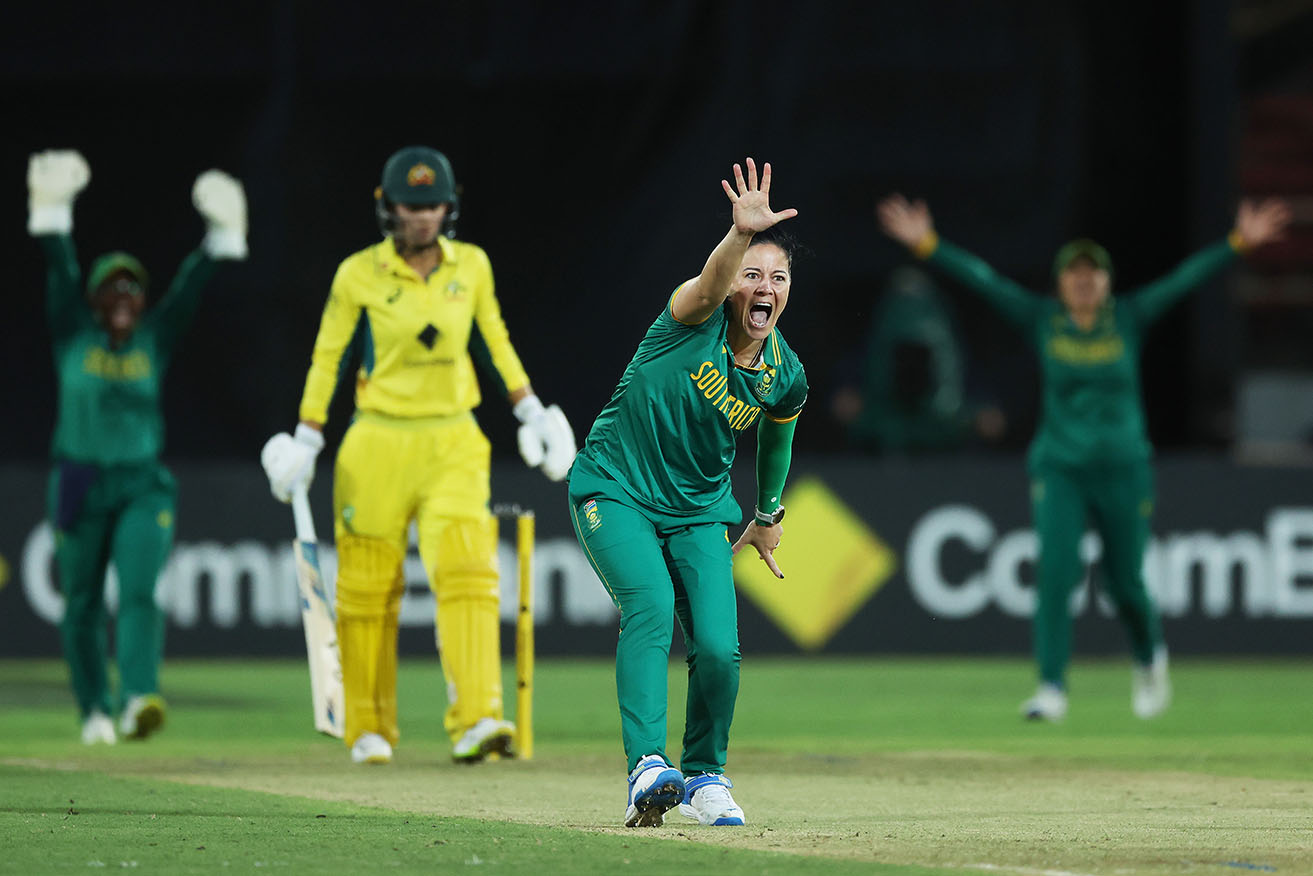South Africa's Marizanne Kapp top scored with 75 and shone with the ball at North Sydney Oval. 