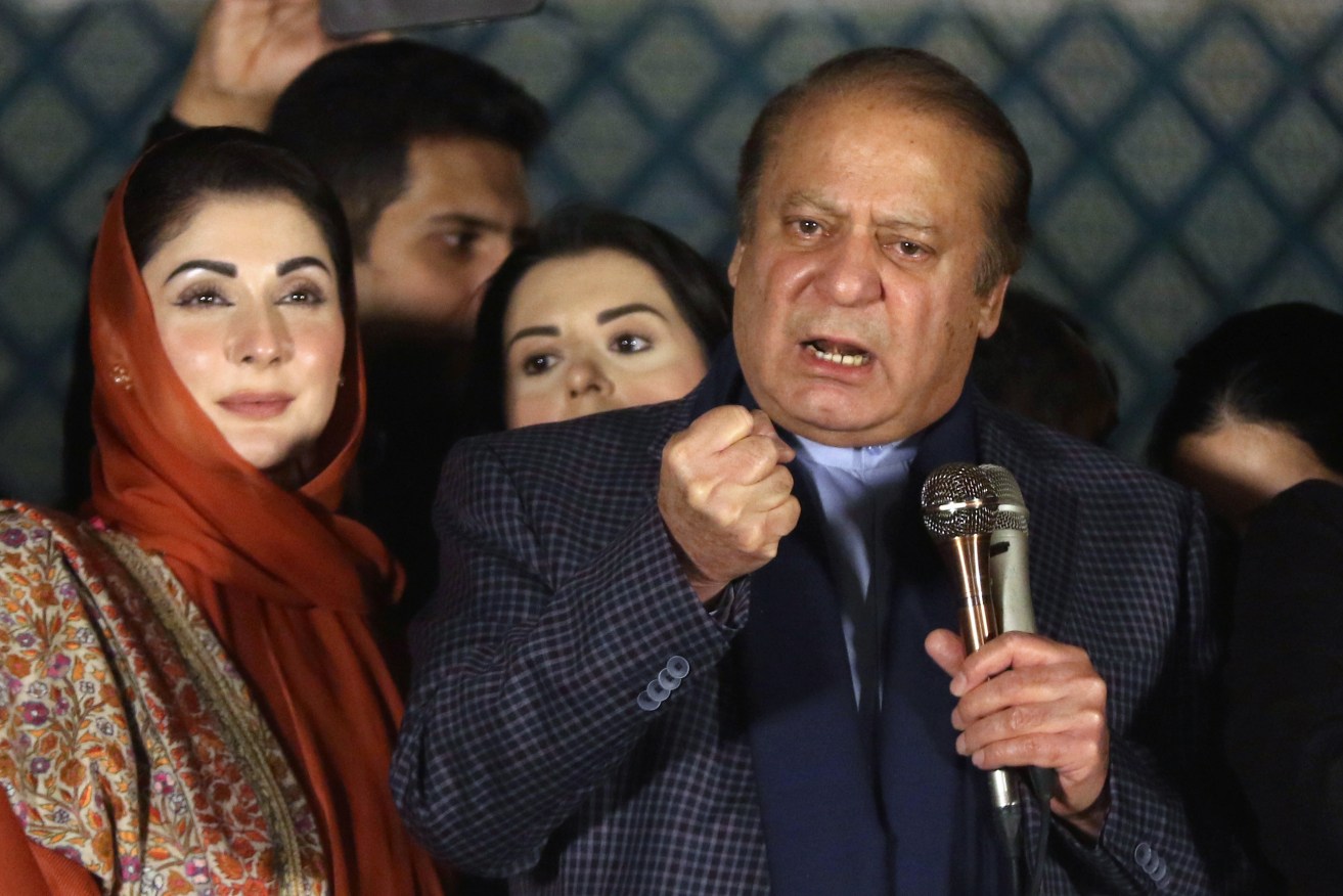 Pakistan's former prime minister Nawaz Sharif has claimed victory in the nation's general election