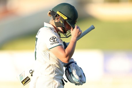 Alyssa Healy falls for 99 as Australia dominates South Africa on day one