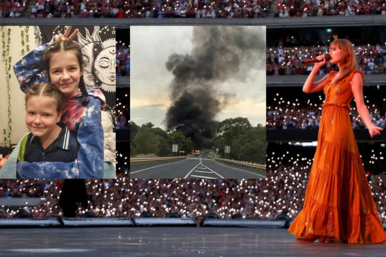 Sisters Mieka and Freya Pokarier, 16 and 10, were on their way to Taylor Swift's concerts.
