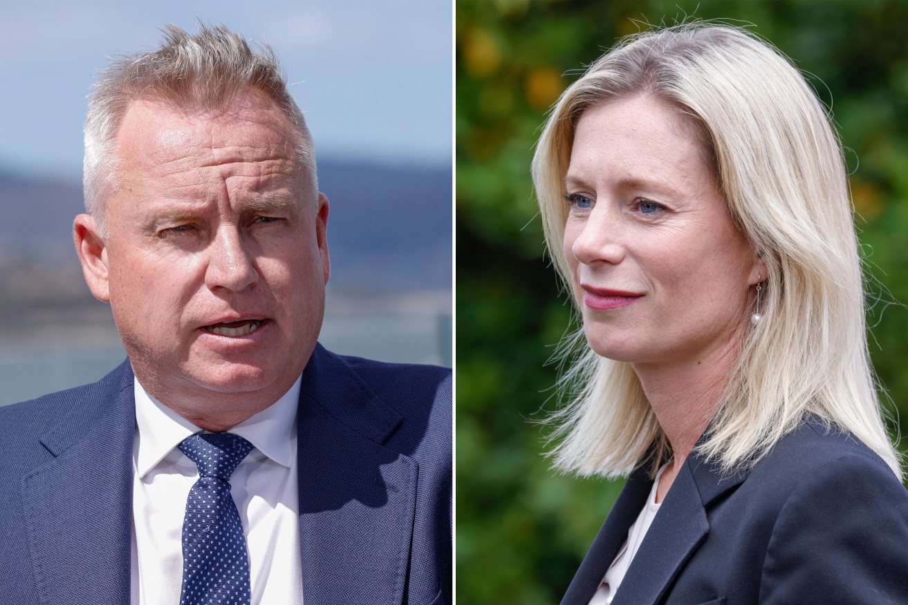 Labor's Rebecca White and Liberal Premier Jeremy Rockliff are vying to lead Tasmania.