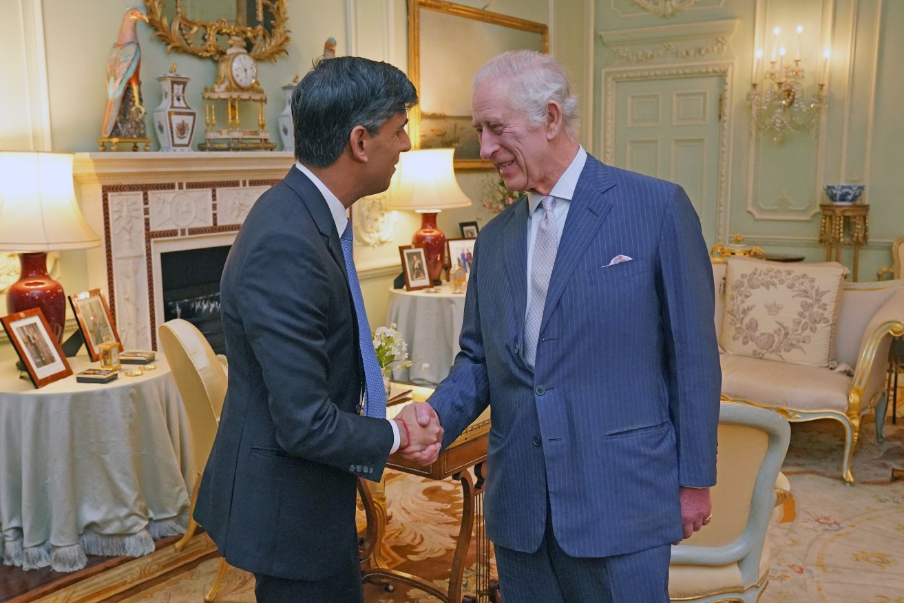 The King and Prime Minister Rishi Sunak greet each other warmly at Buckingham Palace on Wednesday in their first face-to-face meeting this year.