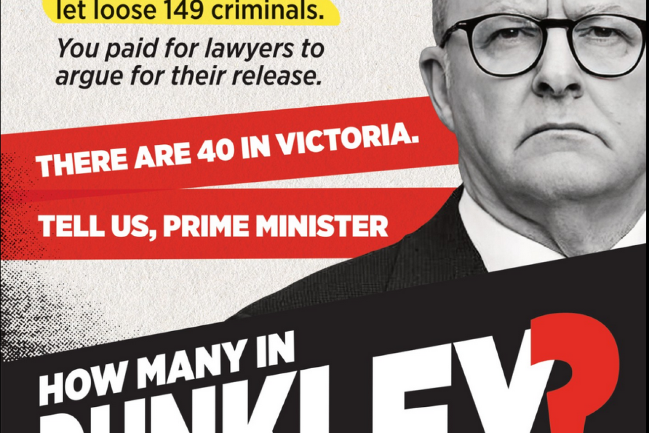 An example of Advance Australia's advertising focusing on the Dunkley by-election.
