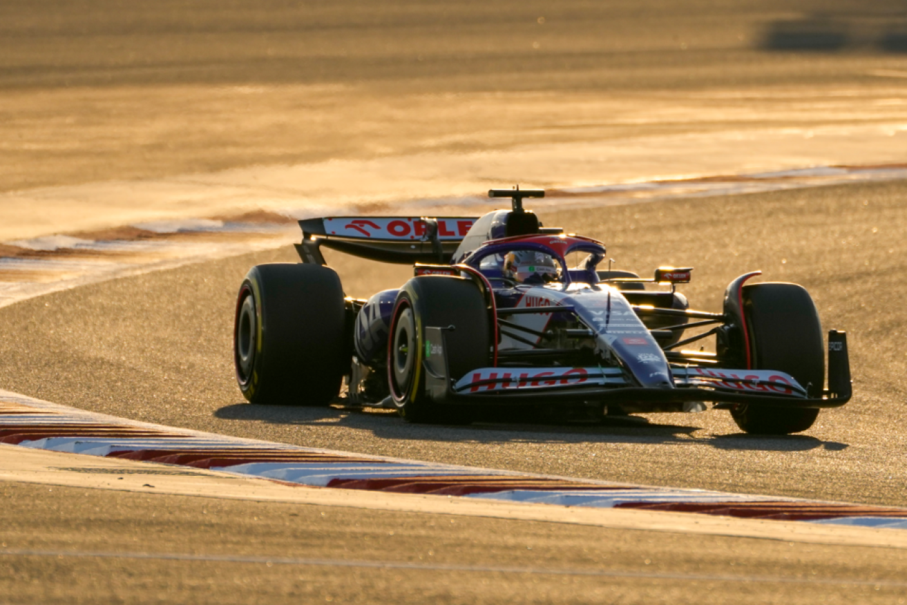 Daniel Ricciardo tests his car's limits in Bahrain.