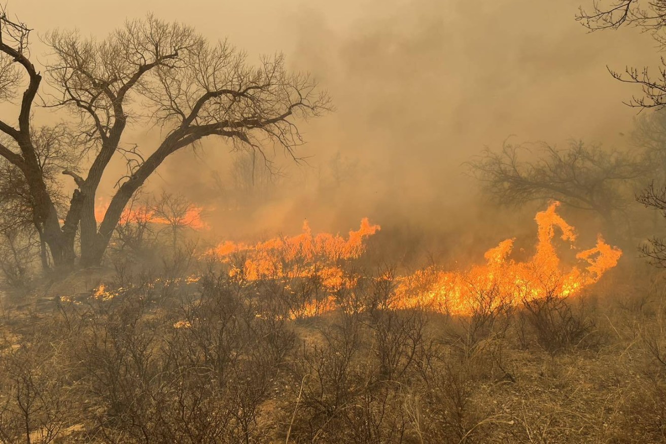 The National Weather Service has issued red flag fire warnings across much of the central US.