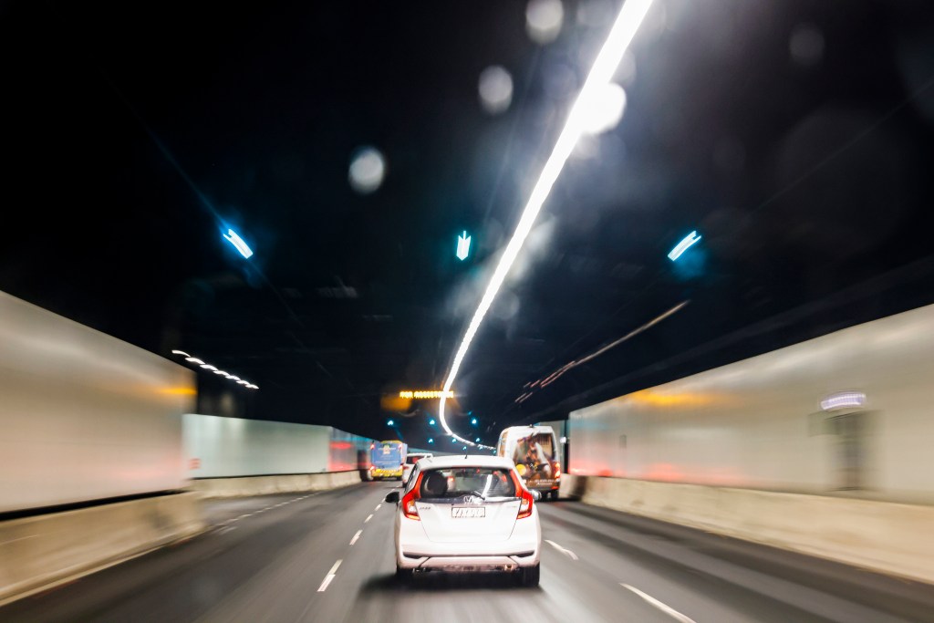 pictured is a toll road in Sydney