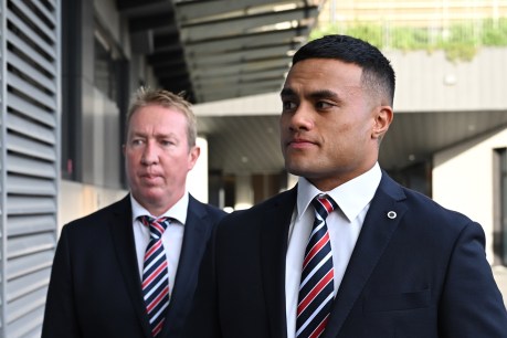 Sydney Roosters’ Spencer Leniu banned for eight games for racial slur on Brisbane’s Ezra Mam