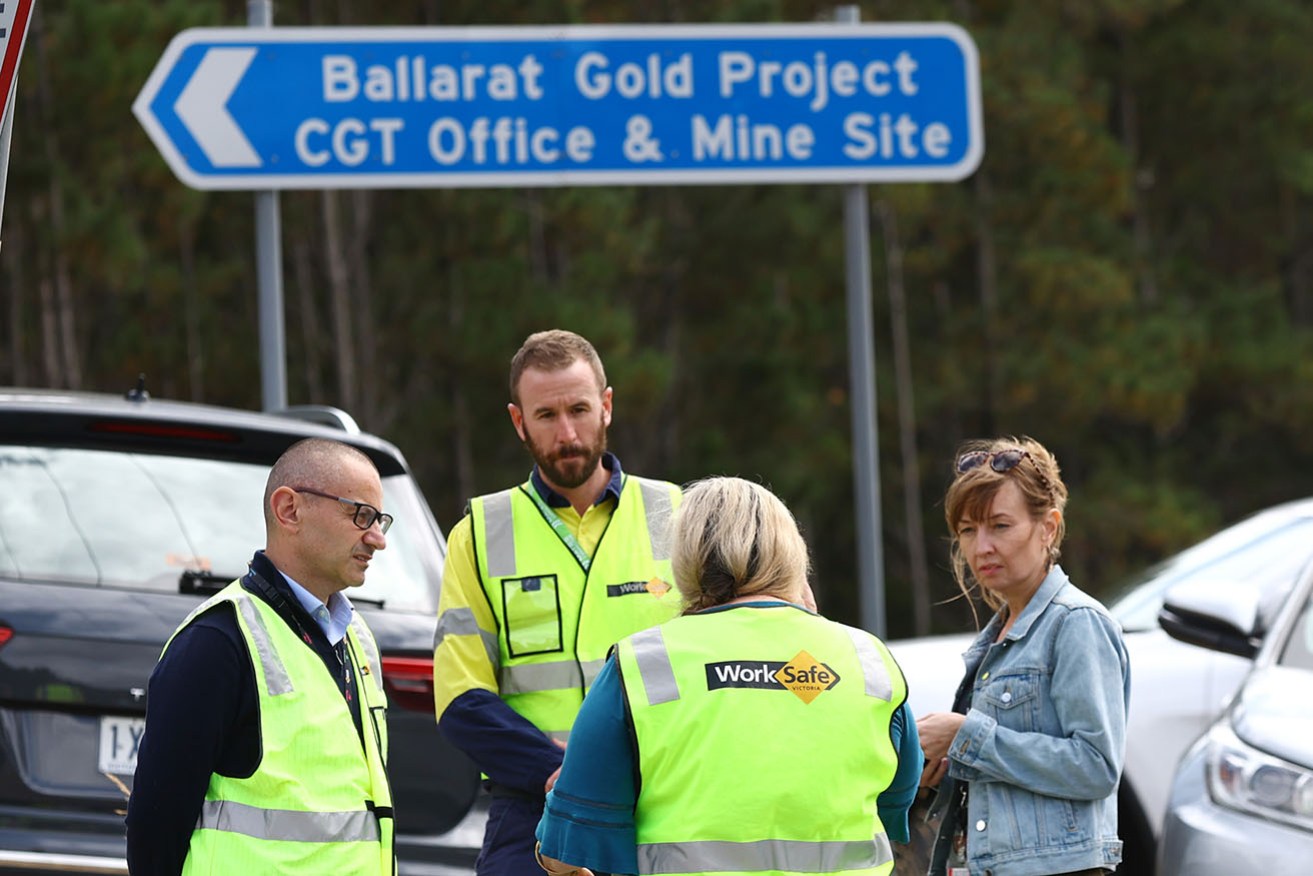 WorkSafe's Benjamin Wright (centre) says the reasons behind the fatal mine collapse are unclear. 
