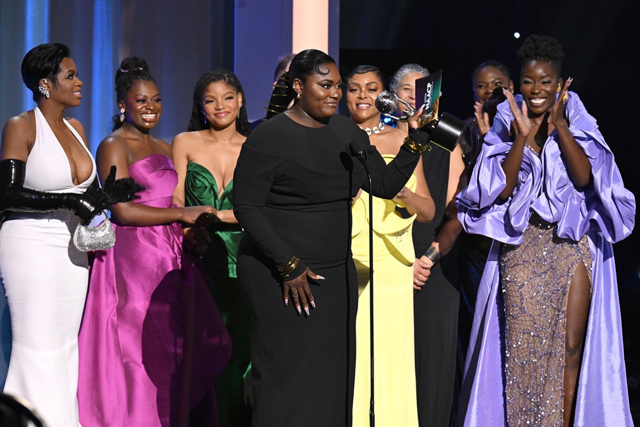 Danielle Brooks (centre) and her The Color Purple castmates won big at the NAACP Image Awards. 