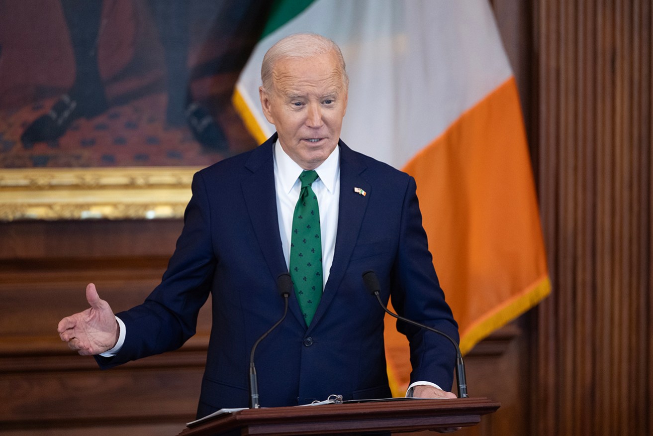US President Joe Biden is trying to court voters and allay concerns he is too old to run again.