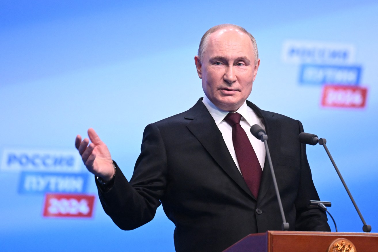 Russia says President Vladimir Putin won the election with 87 per cent of the vote.