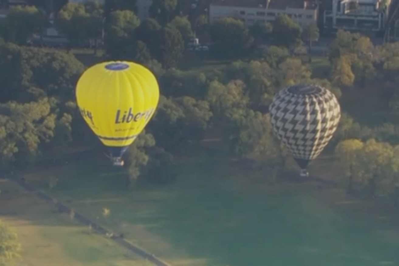 There were several balloon flights in the skies above Melbourne on Monday.