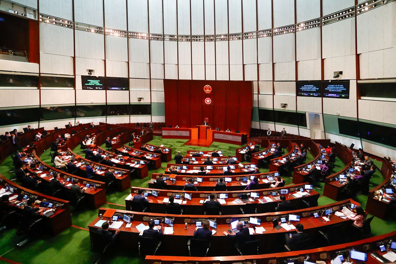 Hong Kong's legislature passed the Safeguarding National Security Bill during a special session.
