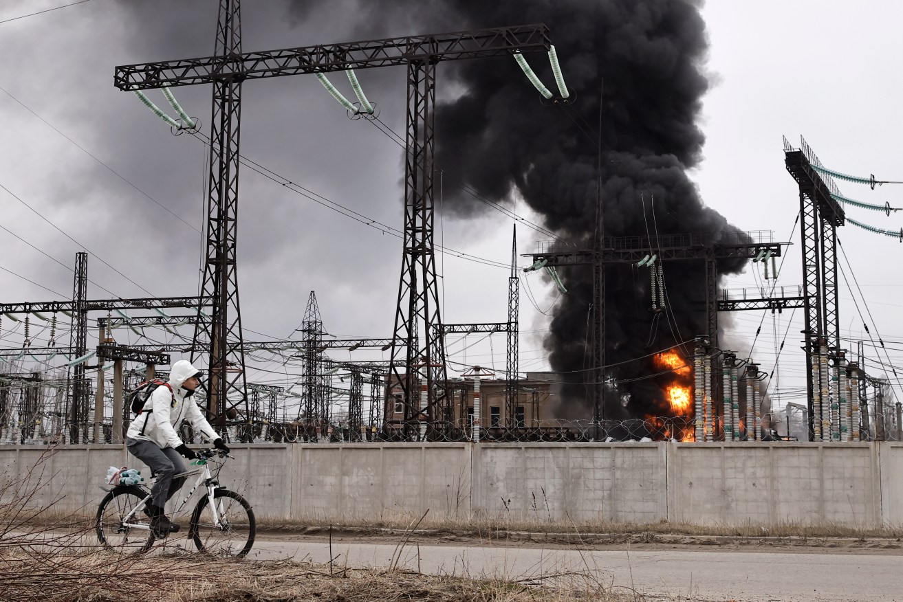 Ukrainian Prime Minister Denys Shmyhal says about 20 substations and electricity stations were hit.