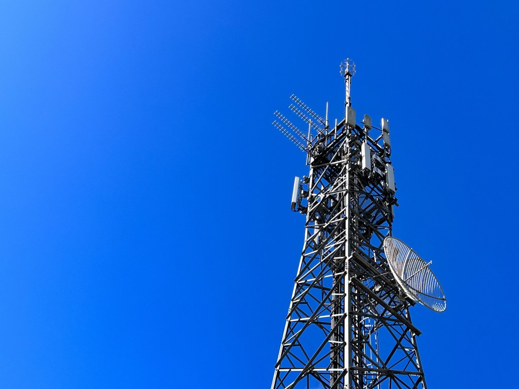 Pictured is a 5G tower