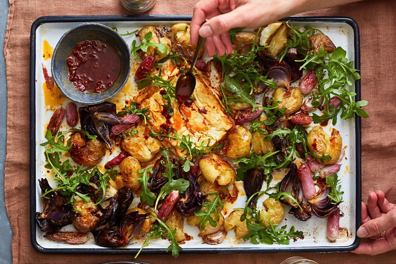 Last minute? No worries. This tray bake is the perfect set-and-forget dish for an impromptu meal.