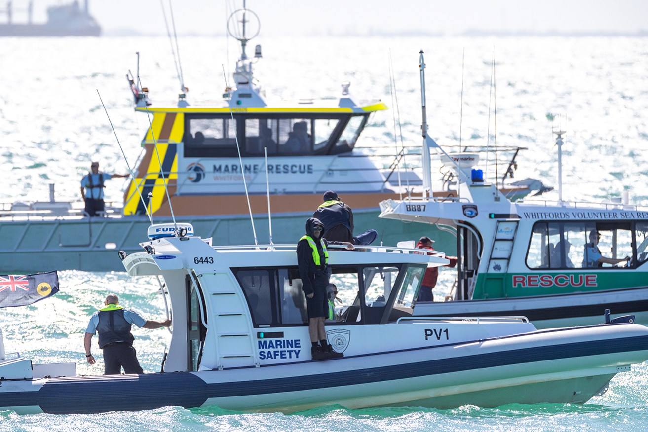 Search ships were brought in to look for a fisherman who fell into the water on WA's south coast. 