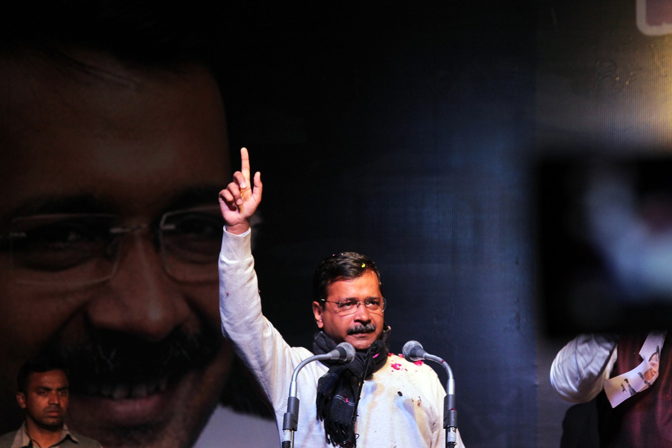 Aam Aadmi Party leader Arvind Kejriwal, pictured in February 2020, was arrested by the federal police on March 21.