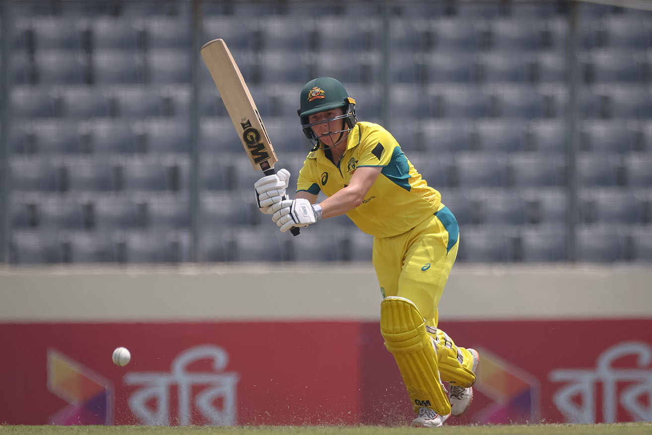 Georgia Wareham starred with the bat as Australia beat Bangladesh by 58 runs in Dhaka.