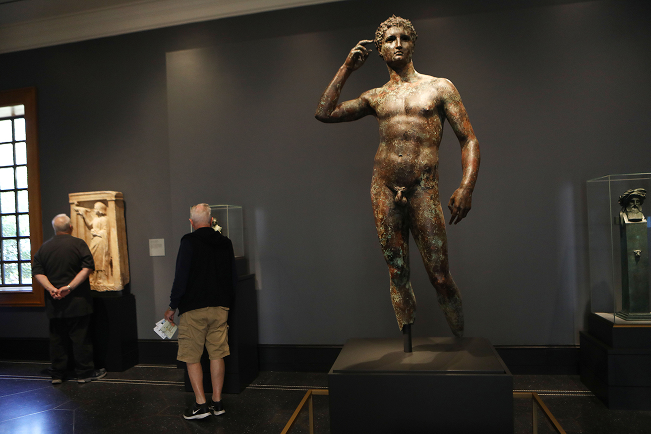 <i>Victorious Youth</i>, dating from 300BC to 100BC, is one of the highlights of the Getty collection.