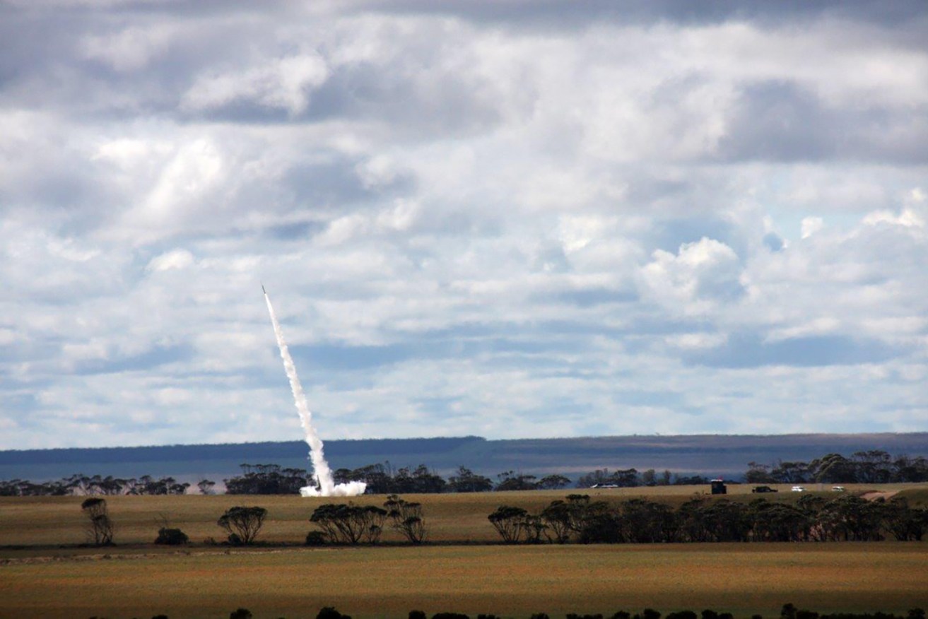 A German company has launched a candle wax-powered rocket from SA's Koonibba Rocket Range.