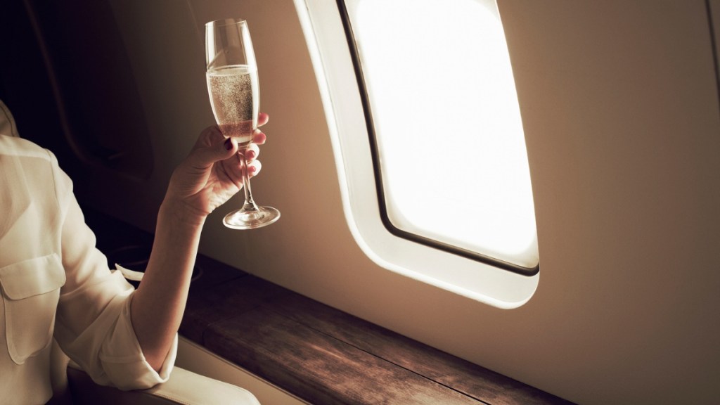 Champagne on plane