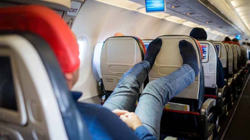Reclining on plane