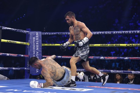 Vasiliy Lomachenko knocks out George Kambosos in brutal IBF title bout