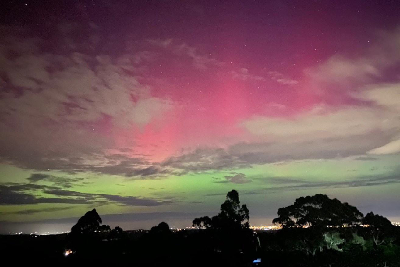 May's aurora from the Dandenong Ranges, Victoria. 