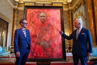 King unveils first his official portrait as monarch