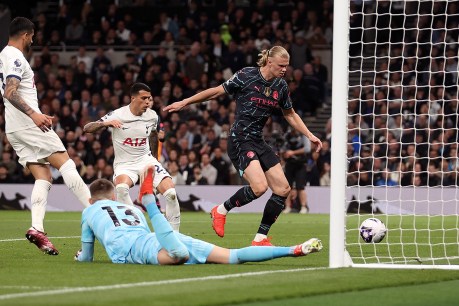 Haaland double at Spurs leaves City on brink of title