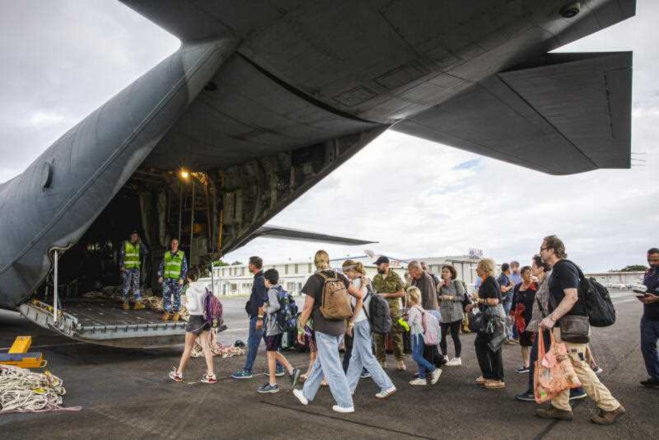 Royal Australian Air Force planes and a French-organised flight brought 187 Australians home.
