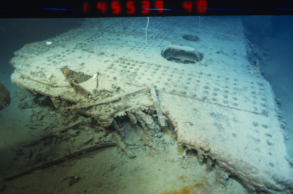 Pictured is the Titanic wreck in the Atlantic Ocean