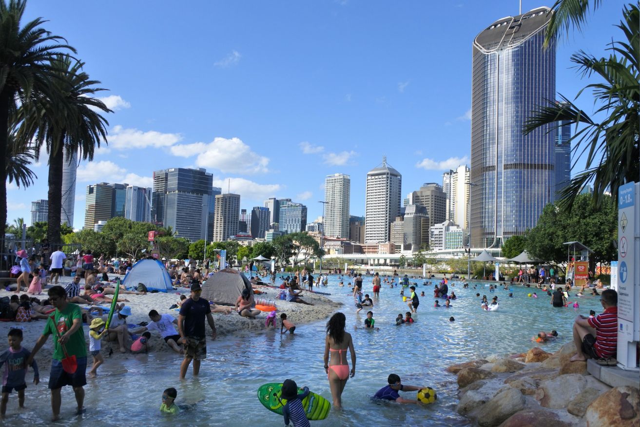 In Brisbane's CBD, you'll find an inner-city beach that's free to enter.