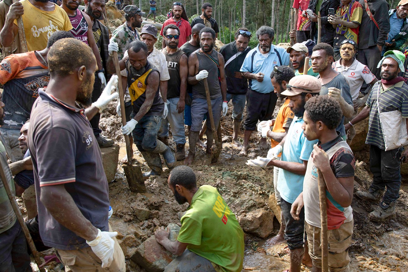 Searchers are carrying out "a full recovery operation to recover any human remains" in the debris.