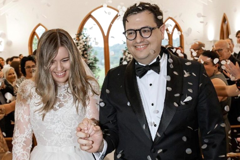 ‘Mr and Mrs Sharaz’: Brittany Higgins weds