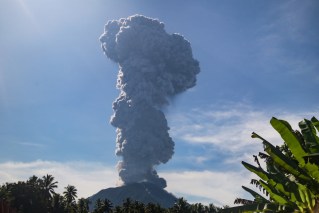 Indonesian volcano erupts, spewing ash cloud