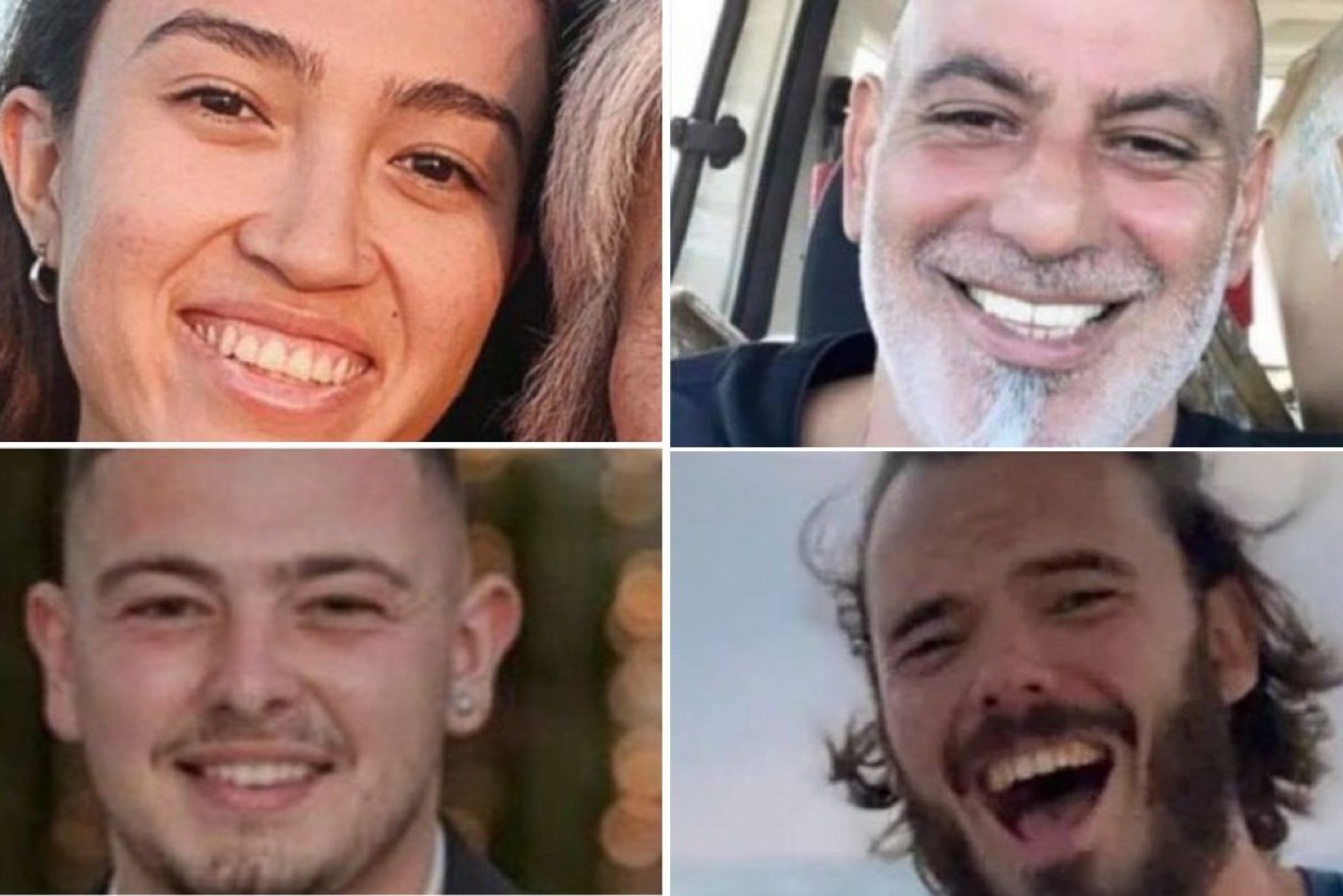 Rescued hostages Noa Argamani, 26, Almog Meir Jan, 22, Andrey Kozlov, 27, and Shlomi Ziv, 41.