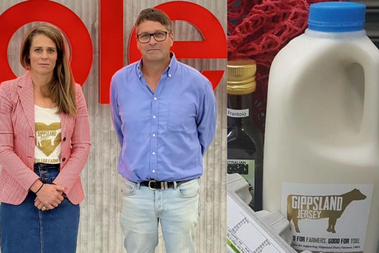 A bitterly disappointed Sallie Jones and Steve Ronalds have lashed out at Coles restricting their Gippsland Jersey brand.