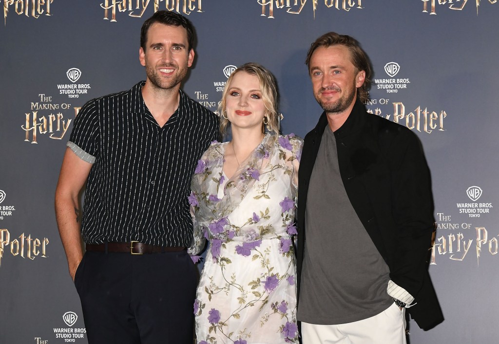 Actors Matthew Lewis, Evanna Lynch and Tom Felton
