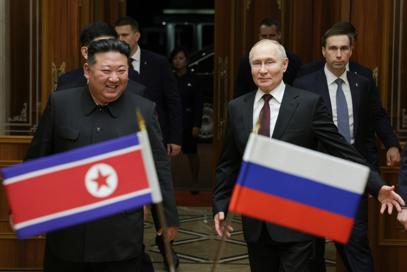 North Korea's leader Kim Jong-un and Russian President Vladimir Putin.