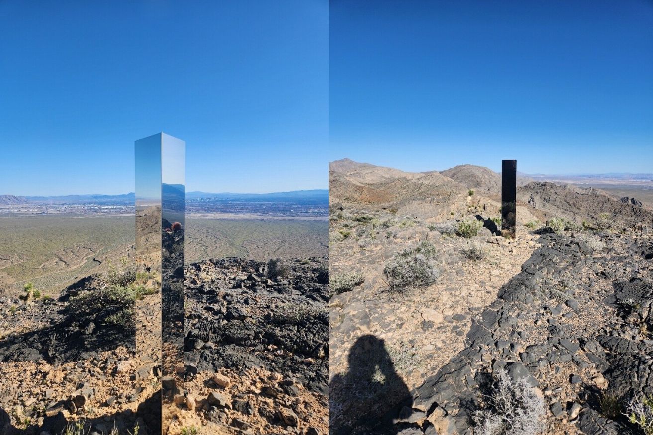 A monolith has appeared in Las Vegas. 