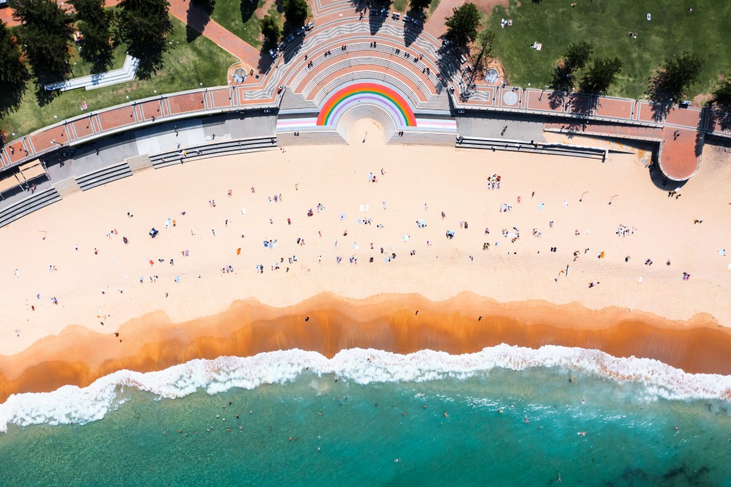Aerial view of Coogee beach, Sydney, New South Wales, Australia